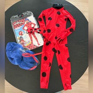 Miraculous ladybug bug deluxe Costume with Blue Wig